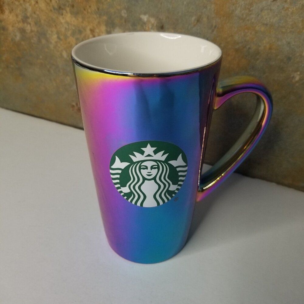 Starbucks Coffee Mug 16oz Rainbow Holographic 2022 Holiday